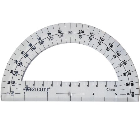 Acme United 6 in. 180 deg Protractor Instrument  Clear ACM11200
